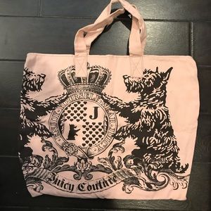 Juicy couture pink canvas dog tote.